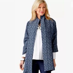 NEW Marla Wynne Textured Topper Kimono Jacket In Green